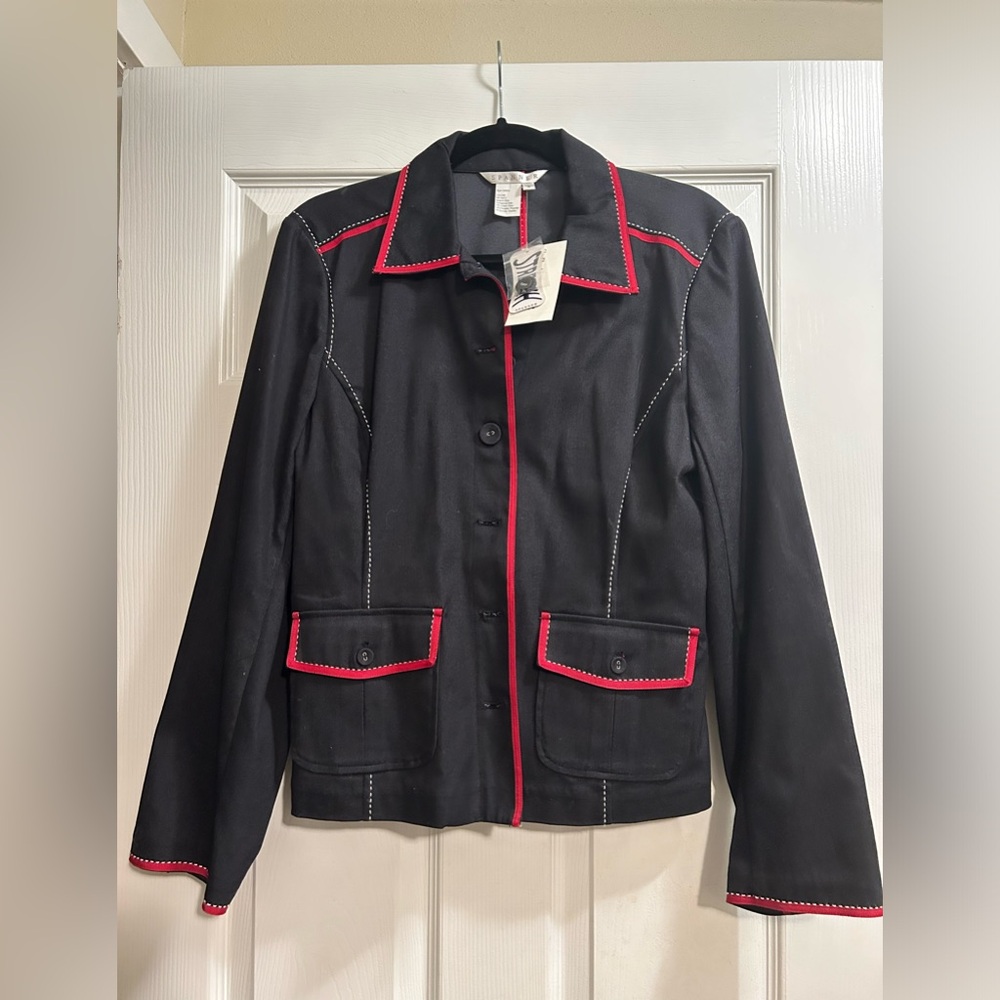 Black and Red Shirt Jacket